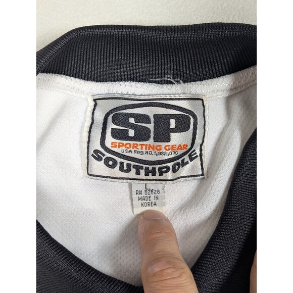 VTG 90s Y2K Southpole Mesh Jersey Polo Shirt Sz L Embroidered Logo & Spellout - Picture 4 of 8